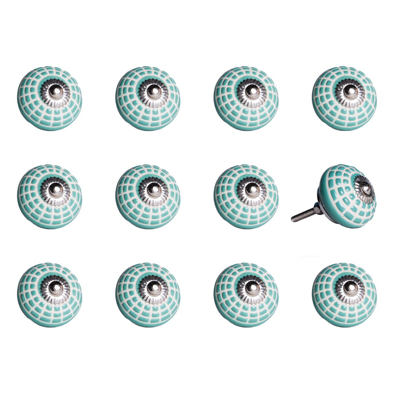 Knob-It Vintage Cabinet Drawer Knobs Set 12-Piece Colorful Hand-Painted Bohemian